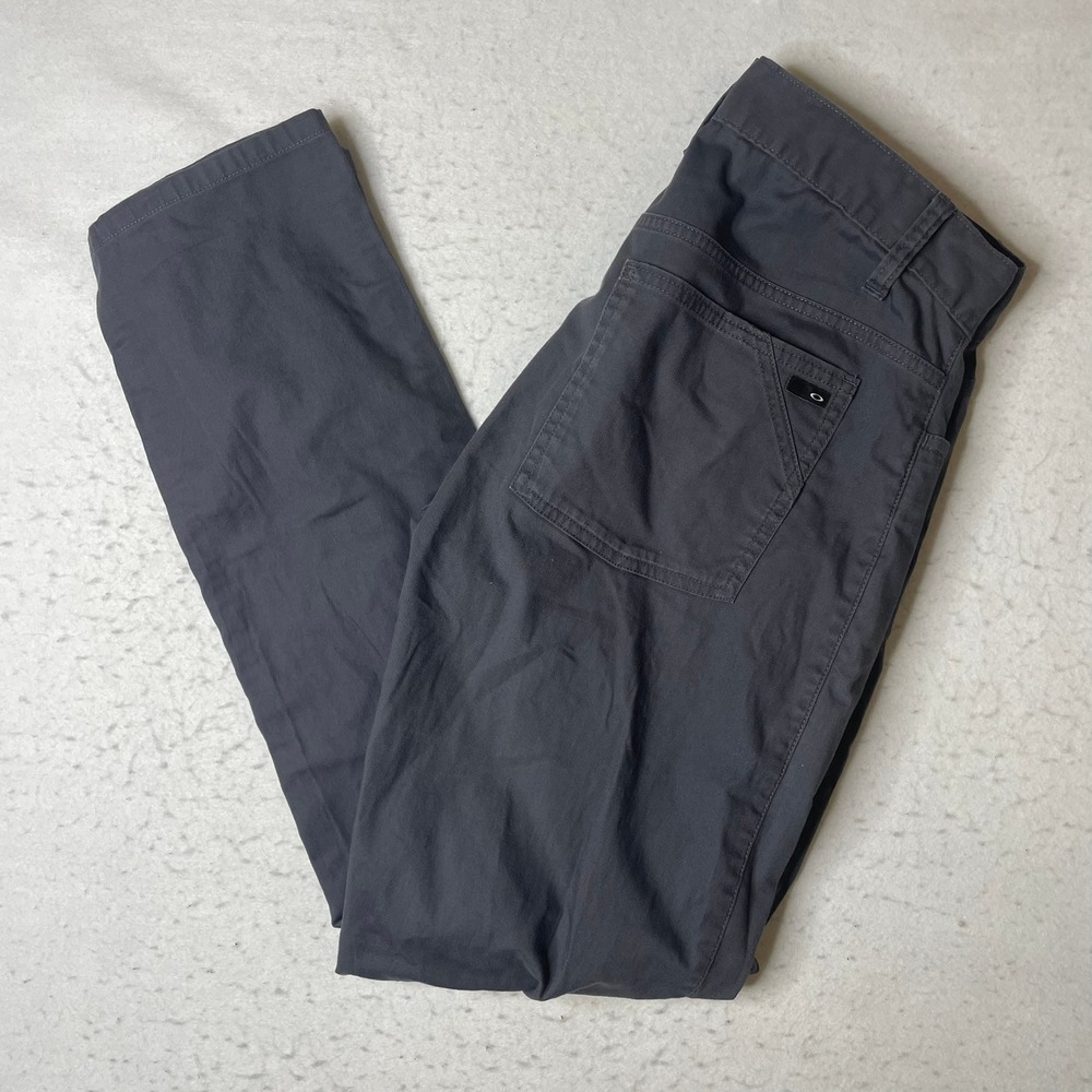 Oakley Mens Slim Straight Fit Chino Pants Gray 34x32 Cotton Blend RN96548